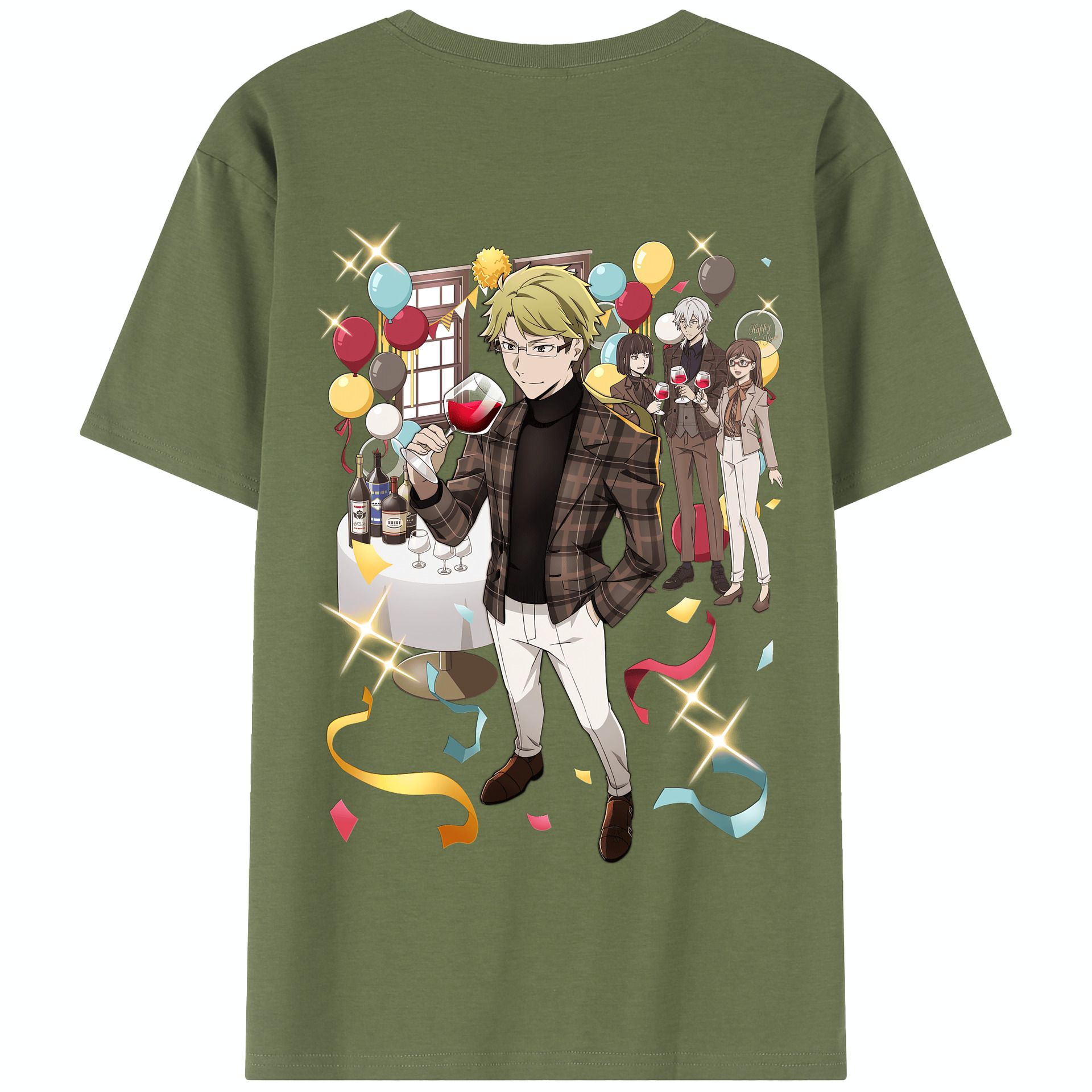 （画像用） 文豪ストレイドッグス Bungo Stray Dogs 綿100％半袖Tシャツ（背面プリント）